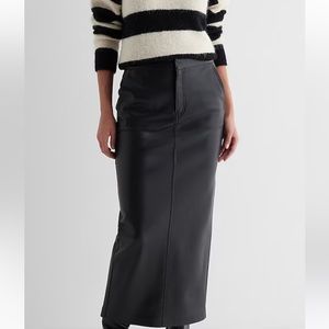 Super cute Express High waisted faux leather back slit maxi skirt